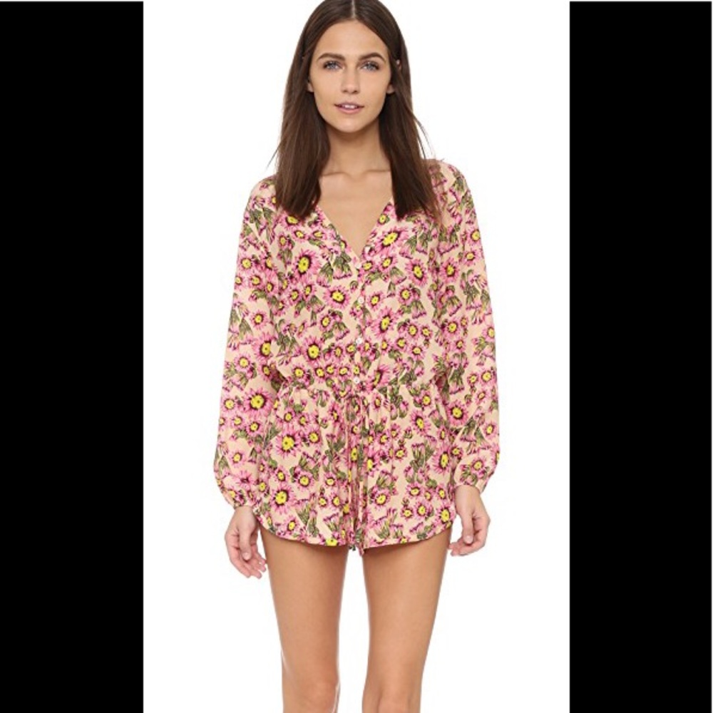 Tori Praver Sz 1 Cozumel Floral L/S Romper